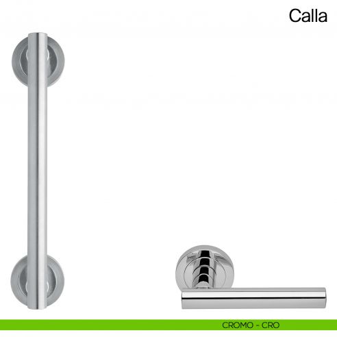 Maniglione per porta Calla Manital con rosette interasse 200 mm cromato