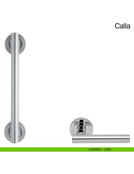 Maniglione per porta Calla Manital con rosette interasse 300 mm cromato