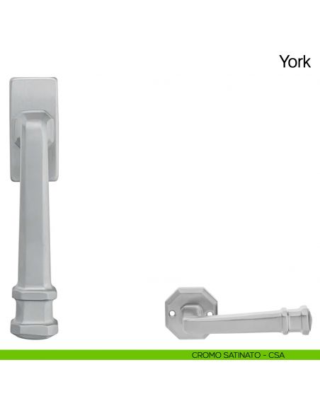 Maniglia martellina DK per finestra York Manital cromato satinato