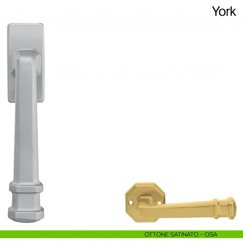Maniglia martellina DK per finestra York Manital ottone satinato