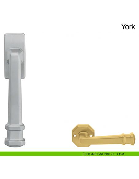Maniglia martellina DK per finestra York Manital ottone satinato