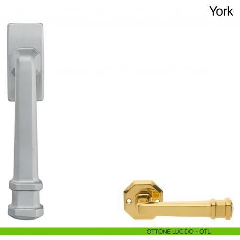 Maniglia martellina DK per finestra York Manital ottone lucido