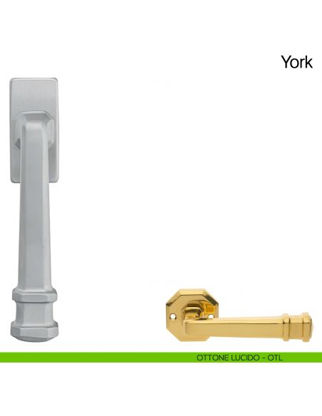 Maniglia martellina DK per finestra York Manital ottone lucido