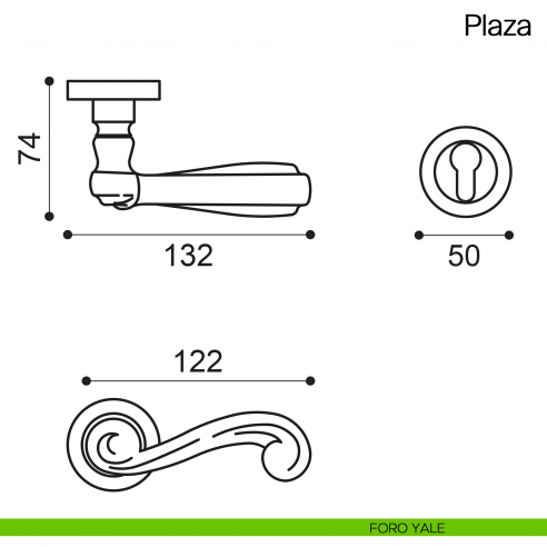Maniglia per porta Plaza Manital foro yale