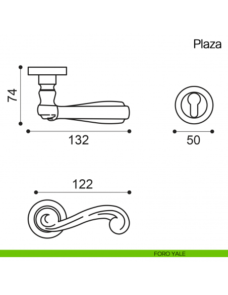 Maniglia per porta Plaza Manital foro yale