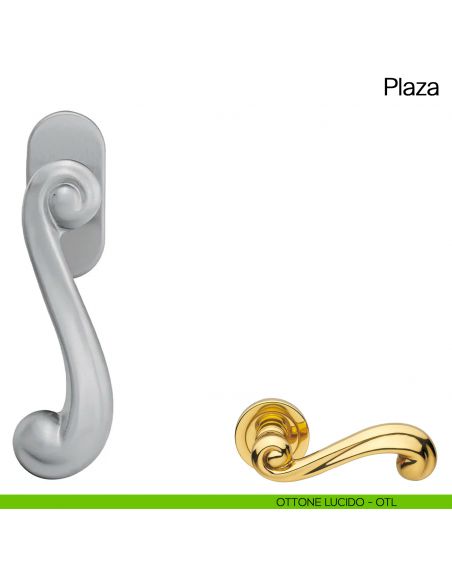 Maniglia martellina DK per finestra Plaza Manital ottone lucido