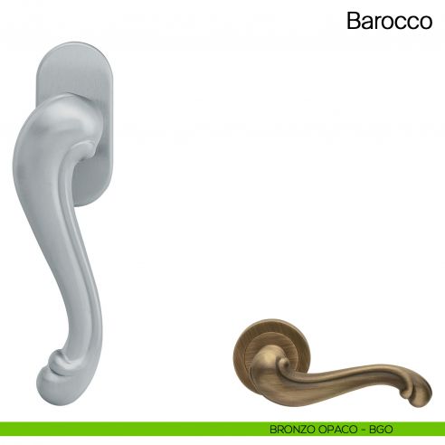 Maniglia martellina DK per finestra Barocco Manital bronzato opaco