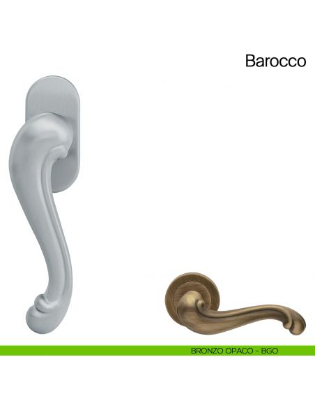 Maniglia martellina DK per finestra Barocco Manital bronzato opaco