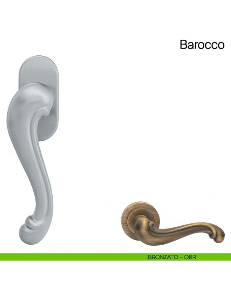Maniglia martellina DK per finestra Barocco Manital bronzato
