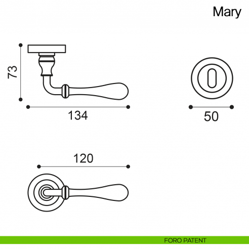 Maniglia per porta Mary Manital foro patent