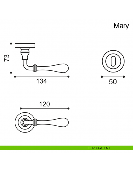 Maniglia per porta Mary Manital foro patent