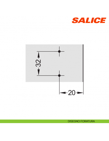 Base H 0 asimmetrica a croce per cerniera Salice B383E09 - disegno
