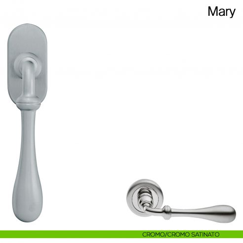 Maniglia martellina DK per finestra Mary Manital cromato satinato/cromato