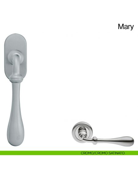 Maniglia martellina DK per finestra Mary Manital cromato satinato/cromato
