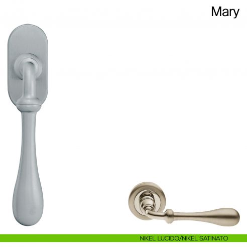Maniglia martellina DK per finestra Mary Manital nikel satinato/nikel