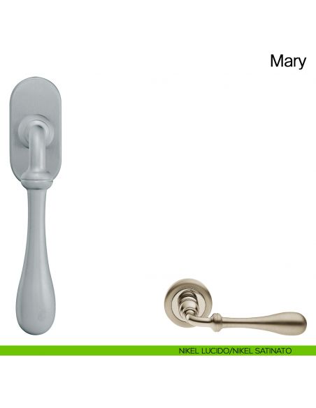 Maniglia martellina DK per finestra Mary Manital nikel satinato/nikel