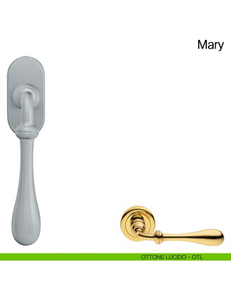 Maniglia martellina DK per finestra Mary Manital ottone lucido