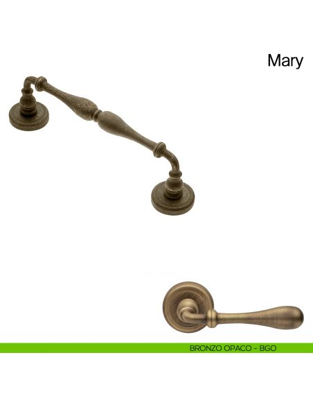 Maniglione per porta Mary Manital con rosette bronzato opaco