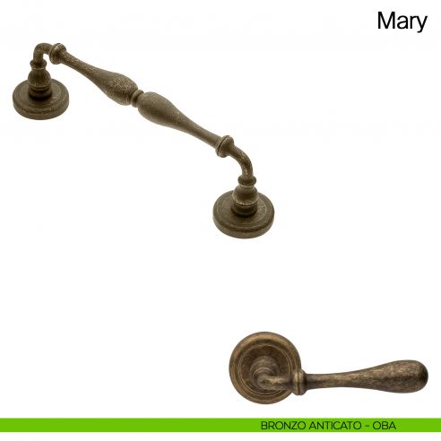 Maniglione per porta Mary Manital con rosette bronzo anticato