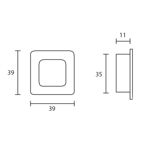 Maniglia incasso per mobile Estamp 3561 disegno