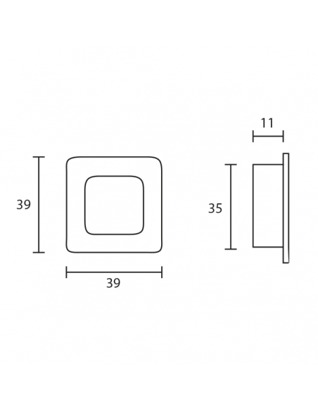 Maniglia incasso per mobile Estamp 3561 disegno