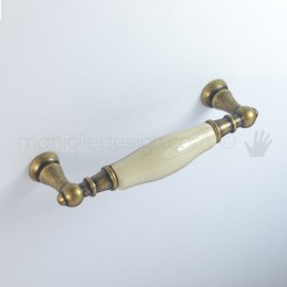 Maniglia per mobile ceramica panna Metal Style