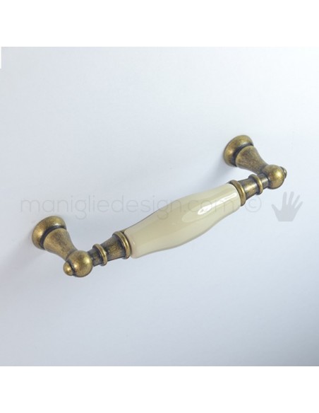 Maniglia per mobile ceramica panna Metal Style