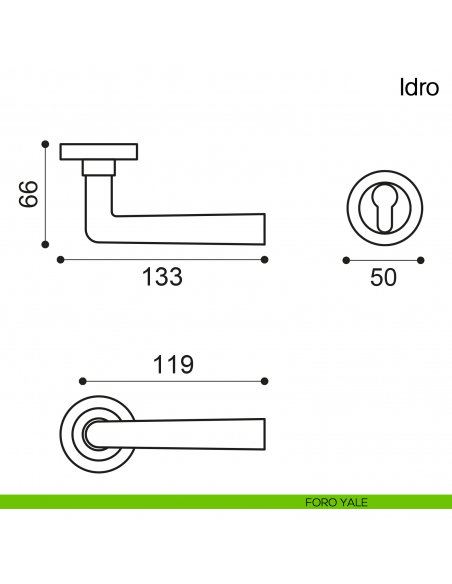 Maniglia per porta Idro Manital foro yale