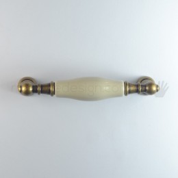 Maniglia per mobile ceramica panna Metal Style 2