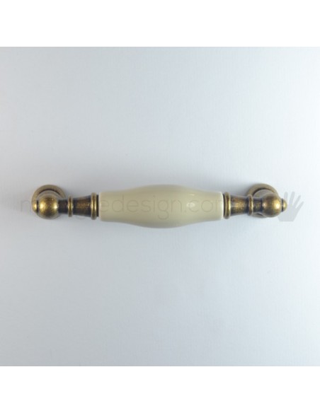 Maniglia per mobile ceramica panna Metal Style