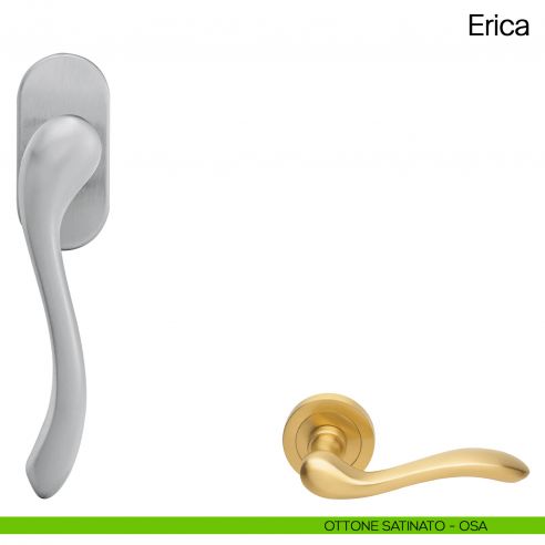 Maniglia martellina DK per finestra Erica Manital ottone satinato