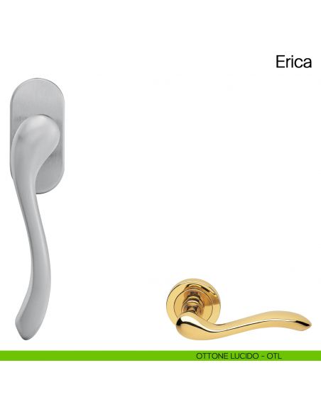 Maniglia martellina DK per finestra Erica Manital ottone lucido