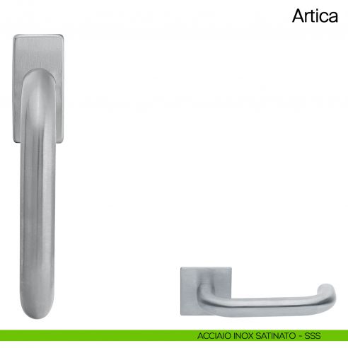 Maniglia martellina DK per finestra Artica Manital in acciaio inox satinato