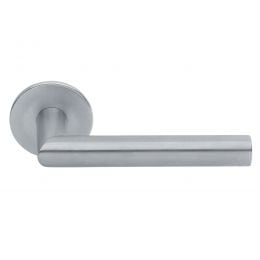 Maniglia per porta Polare Manital in acciaio con rosetta tonda