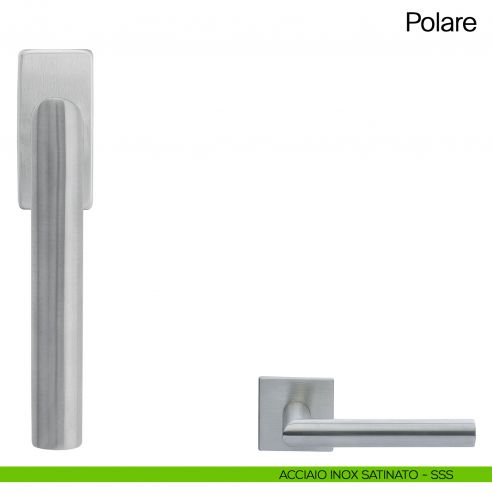 Maniglia martellina DK per finestra Polare Manital in acciaio inox satinato