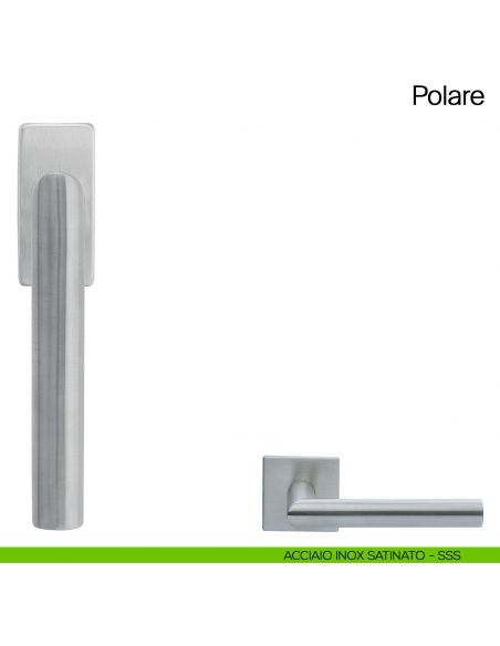 Maniglia martellina DK per finestra Polare Manital in acciaio inox satinato