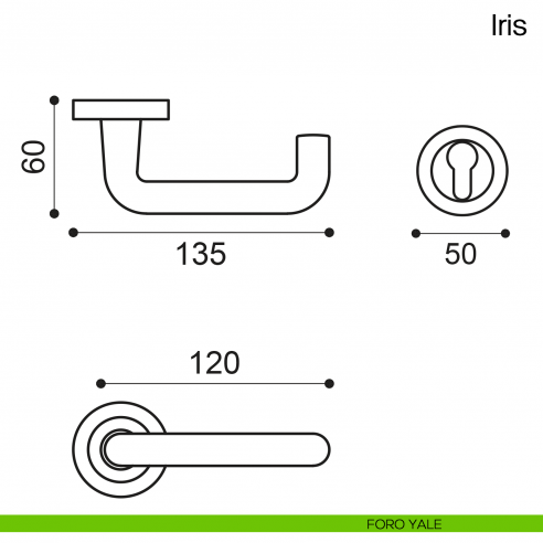 Maniglia per porta Iris Manital foro yale