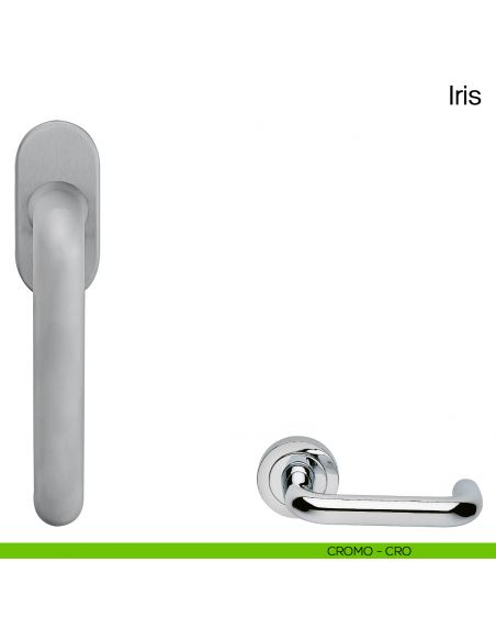 Maniglia martellina DK per finestra Iris Manital cromato