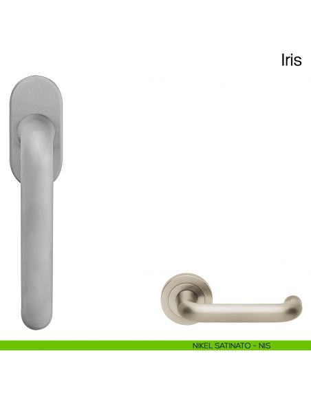 Maniglia martellina DK per finestra Iris Manital nikel satinato