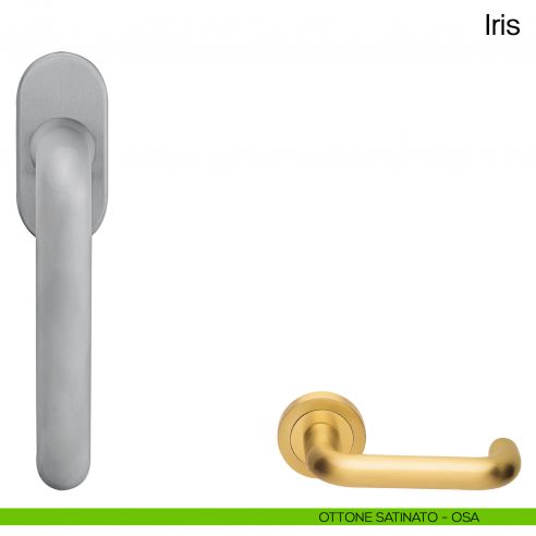 Maniglia martellina DK per finestra Iris Manital ottone satinato