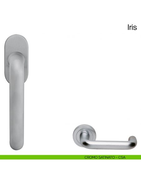 Maniglia martellina DK per finestra Iris Manital cromato satinato