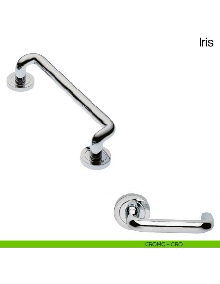 Maniglione per porta Iris Manital con rosette cromato