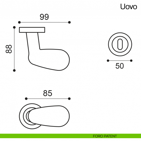Maniglia per porta Uovo Manital foro patent