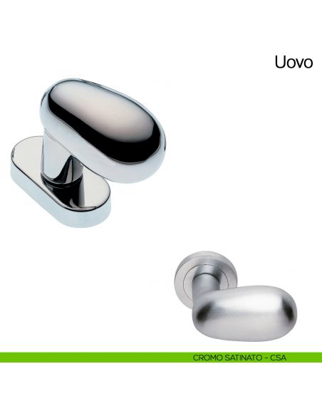 Maniglia martellina DK per finestra Uovo Manital cromato satinato