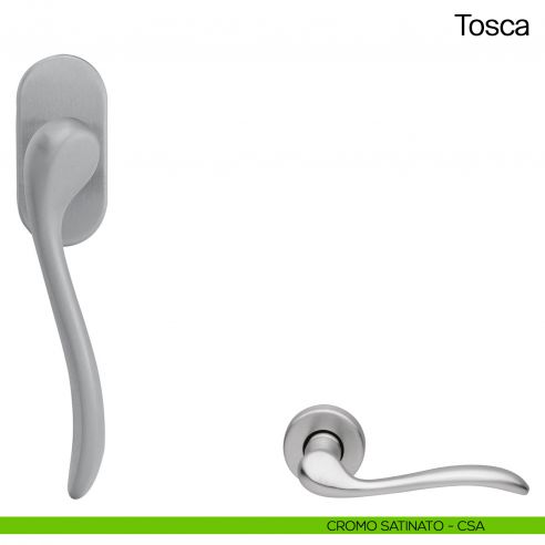 Maniglia martellina DK per finestra Tosca Manital cromato satinato