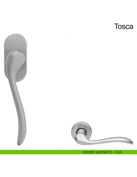 Maniglia martellina DK per finestra Tosca Manital cromato satinato