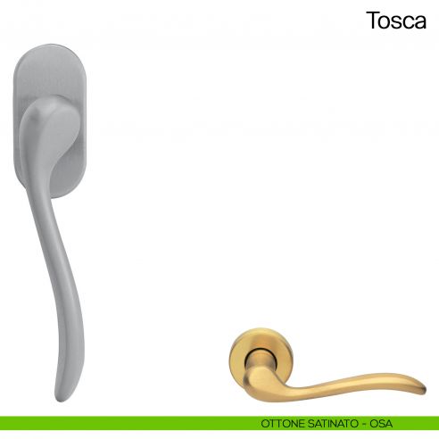 Maniglia martellina DK per finestra Tosca Manital ottone satinato
