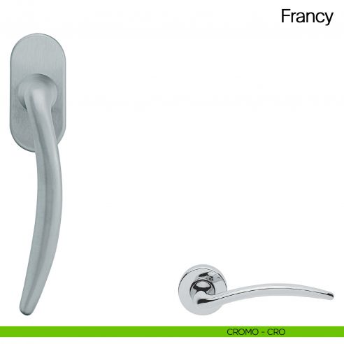Maniglia martellina DK per finestra Francy Manital cromato