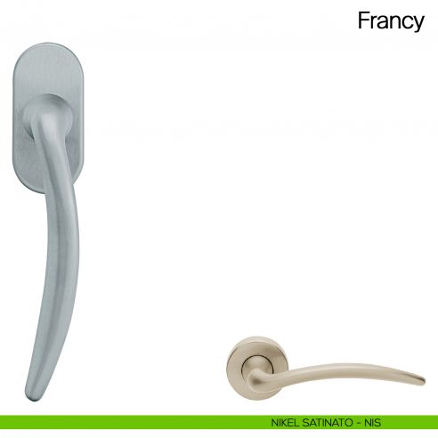 Maniglia martellina DK per finestra Francy Manital nikel satinato