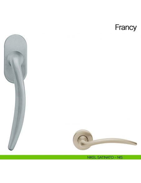 Maniglia martellina DK per finestra Francy Manital nikel satinato